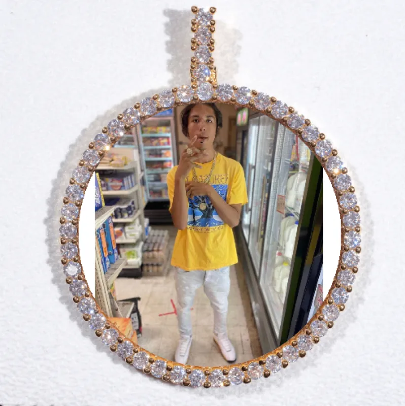 LARGE 3D CIRCLE CUSTOM PICTURE PENDANT sold by The GUU Shop