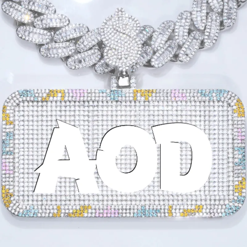 CUSTOM LETTER NECKLACE 3D COLORFUL SQUARE sold by The GUU Shop