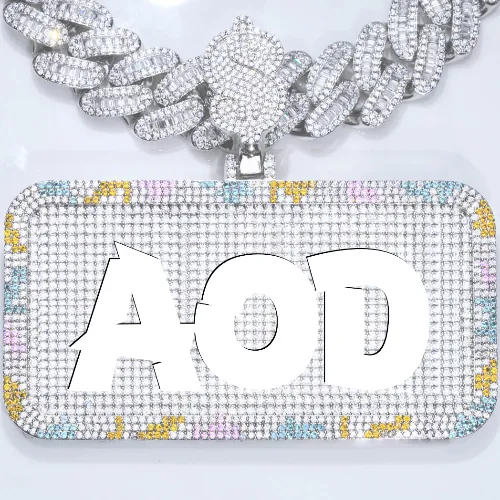 CUSTOM LETTER NECKLACE 3D COLORFUL SQUARE sold by The GUU Shop