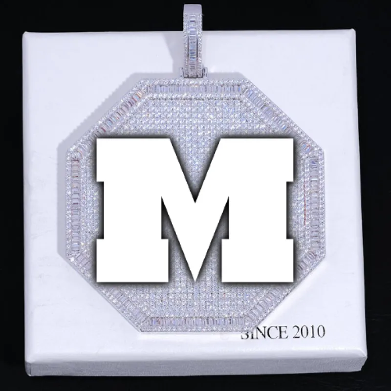 CUSTOM LETTER NECKLACE 3D BIG OCTAGON sold by The GUU Shop