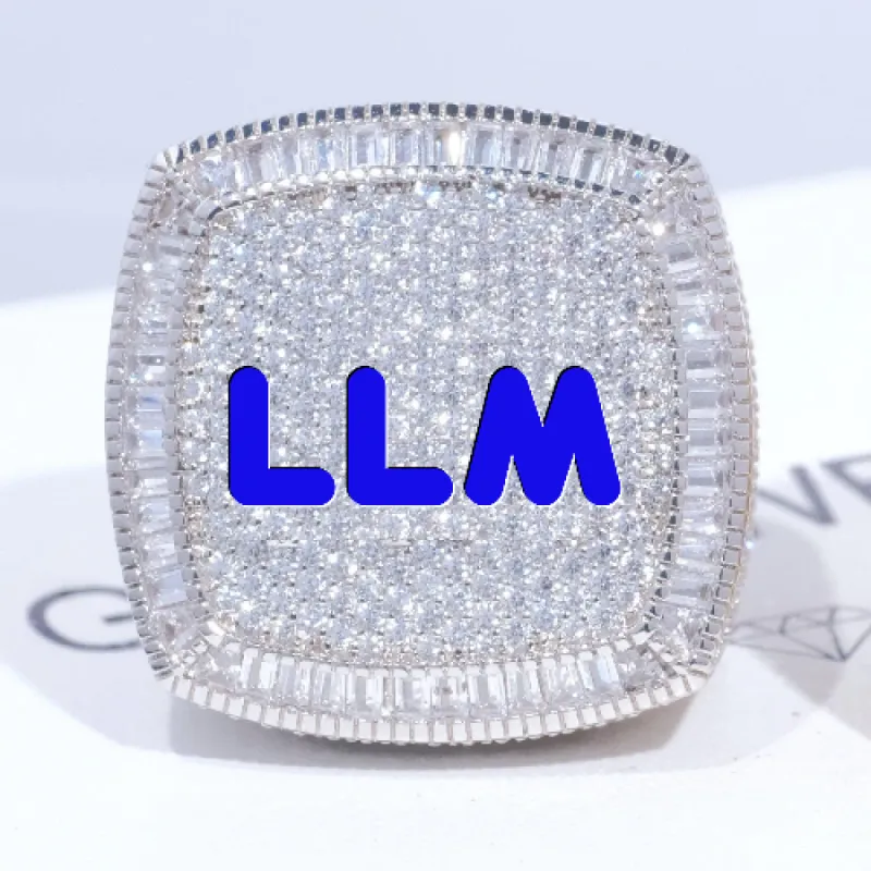 CUSTOM LETTER 3D ICED RING sold by The GUU Shop