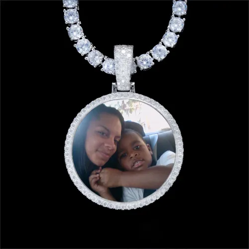 925S & VVS Moissanite 3D Circle Custom Picture Pendant sold by The GUU Shop