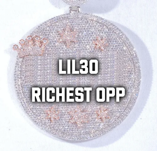 CUSTOM LETTER NECKLACE 3D BIG CROWN DISC sold by The GUU Shop