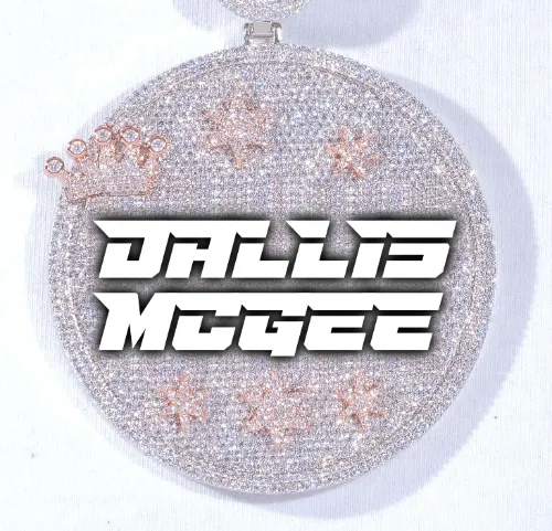 CUSTOM LETTER NECKLACE 3D BIG CROWN DISC sold by The GUU Shop