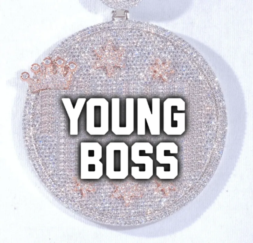 CUSTOM LETTER NECKLACE 3D BIG CROWN DISC sold by The GUU Shop