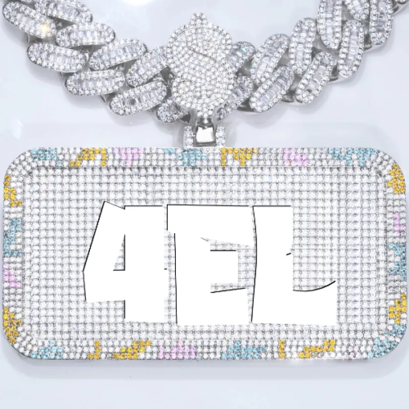 CUSTOM LETTER NECKLACE 3D COLORFUL SQUARE sold by The GUU Shop