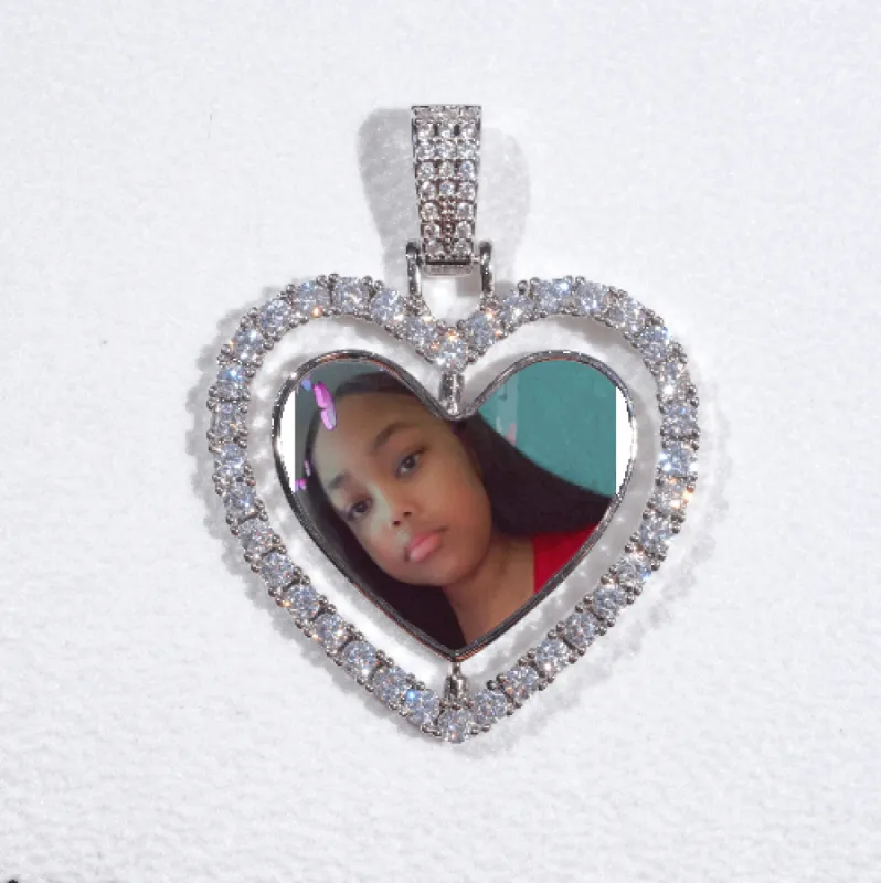 3D Spinning 2-Faced Heart Custom Picture Pendant sold by The GUU Shop