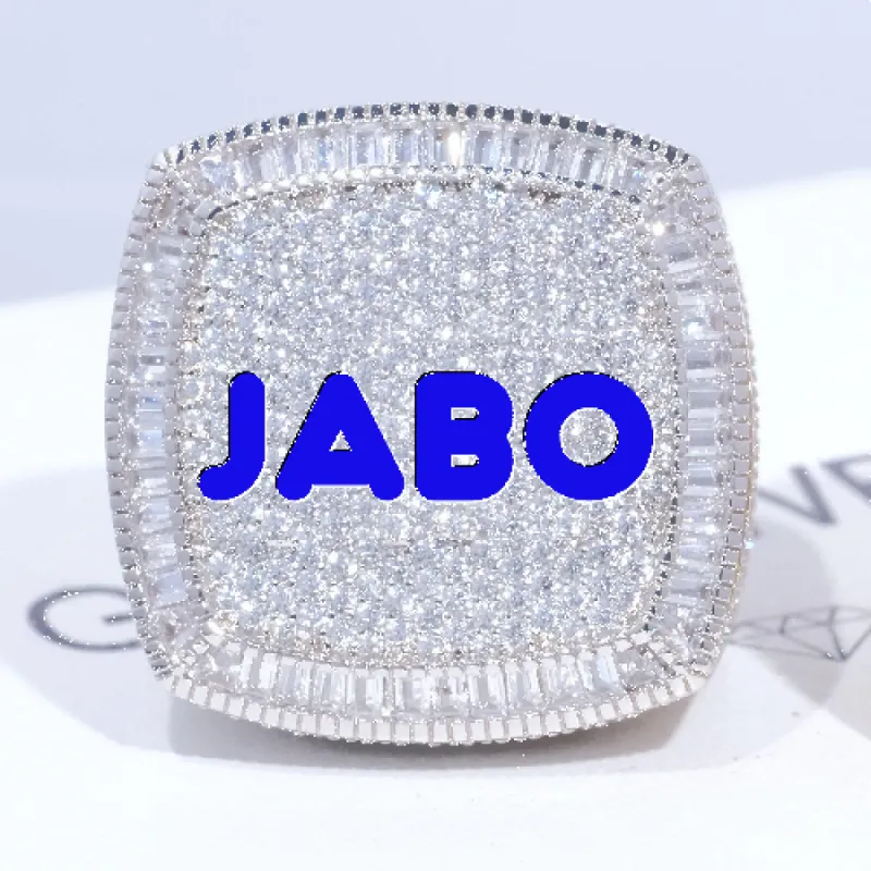 CUSTOM LETTER 3D ICED RING sold by The GUU Shop