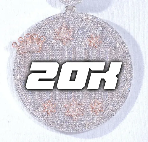 CUSTOM LETTER NECKLACE 3D BIG CROWN DISC sold by The GUU Shop