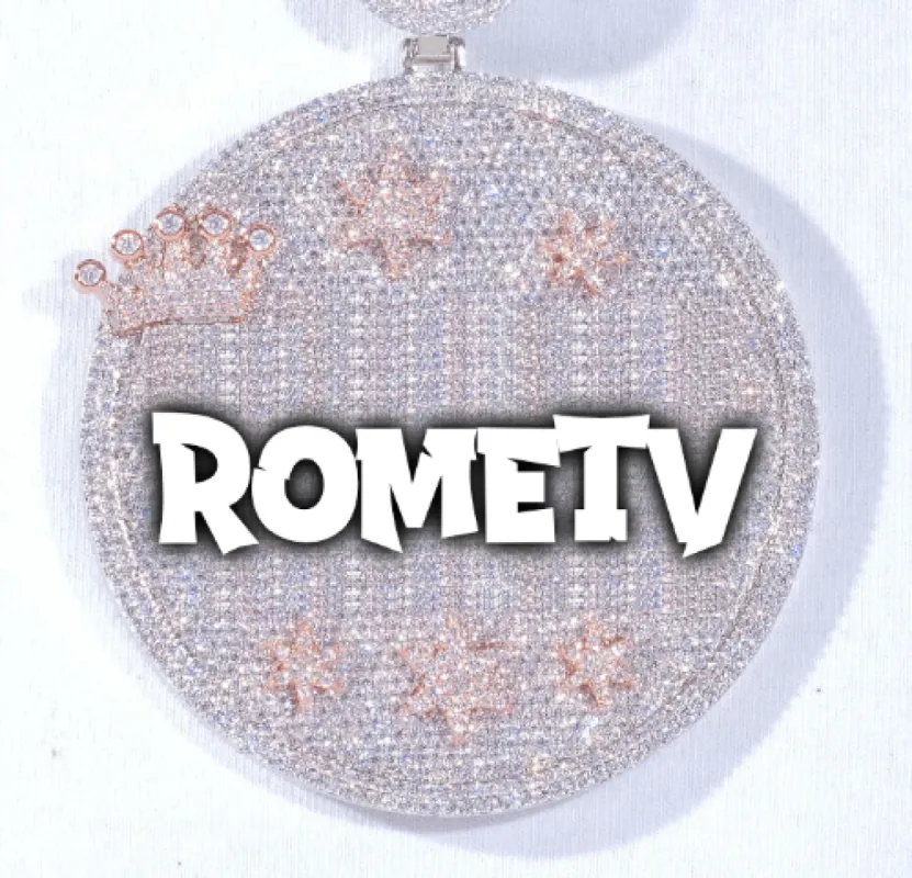 CUSTOM LETTER NECKLACE 3D BIG CROWN DISC sold by The GUU Shop