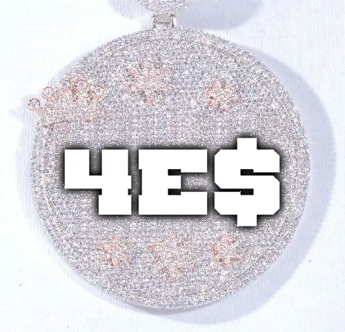 CUSTOM LETTER NECKLACE 3D BIG CROWN DISC sold by The GUU Shop