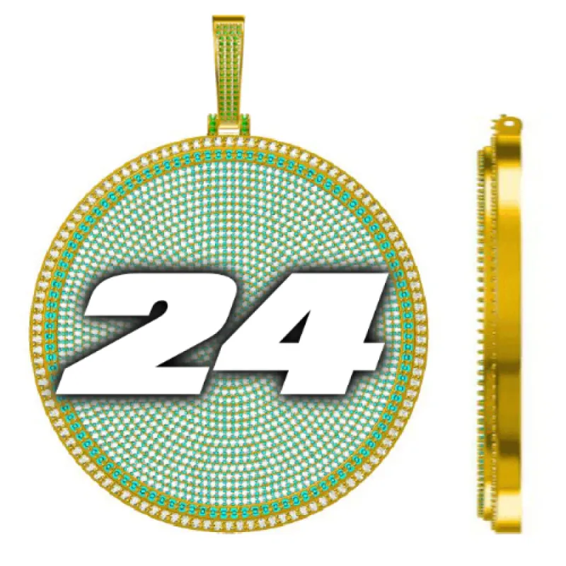 CUSTOM LETTER NECKLACE 3D BIG DISC sold by The GUU Shop