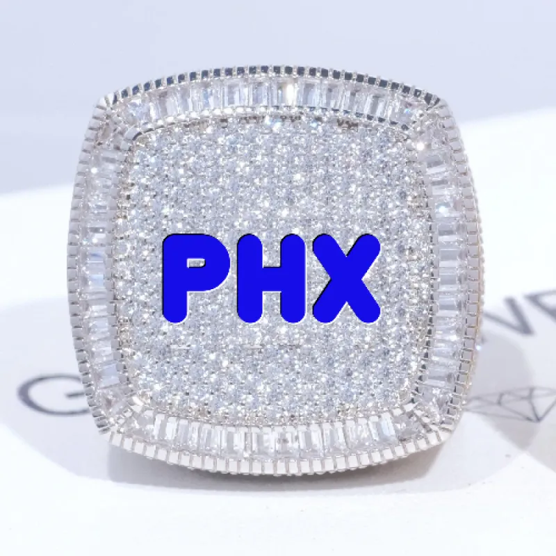 CUSTOM LETTER 3D ICED RING sold by The GUU Shop