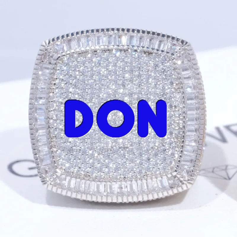 CUSTOM LETTER 3D ICED RING sold by The GUU Shop