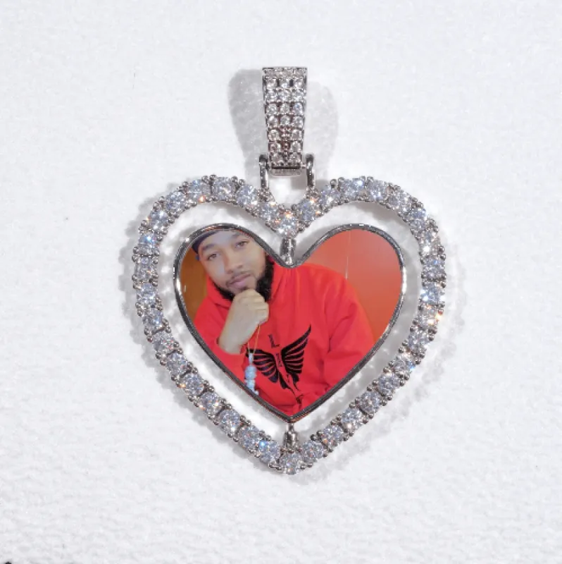 3D Spinning 2-Faced Heart Custom Picture Pendant sold by The GUU Shop