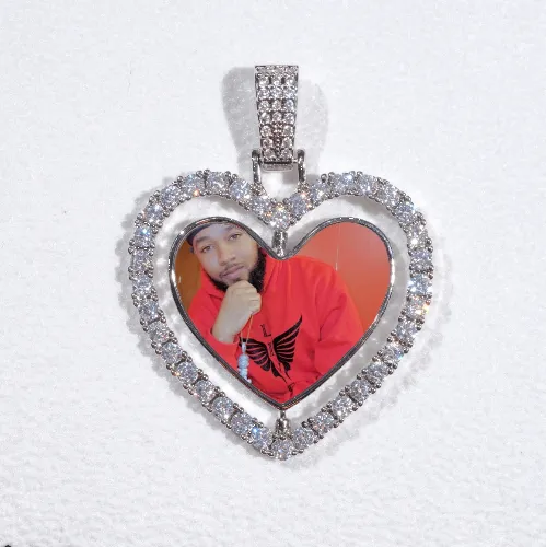 3D Spinning 2-Faced Heart Custom Picture Pendant sold by The GUU Shop