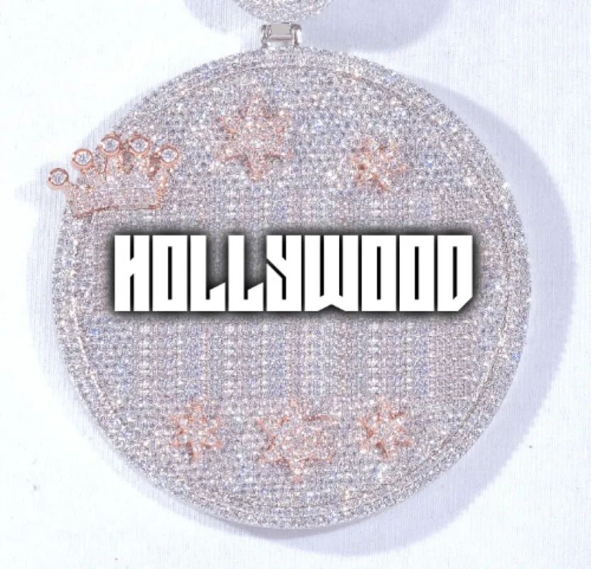 CUSTOM LETTER NECKLACE 3D BIG CROWN DISC sold by The GUU Shop