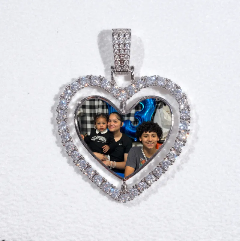 3D Spinning 2-Faced Heart Custom Picture Pendant sold by The GUU Shop