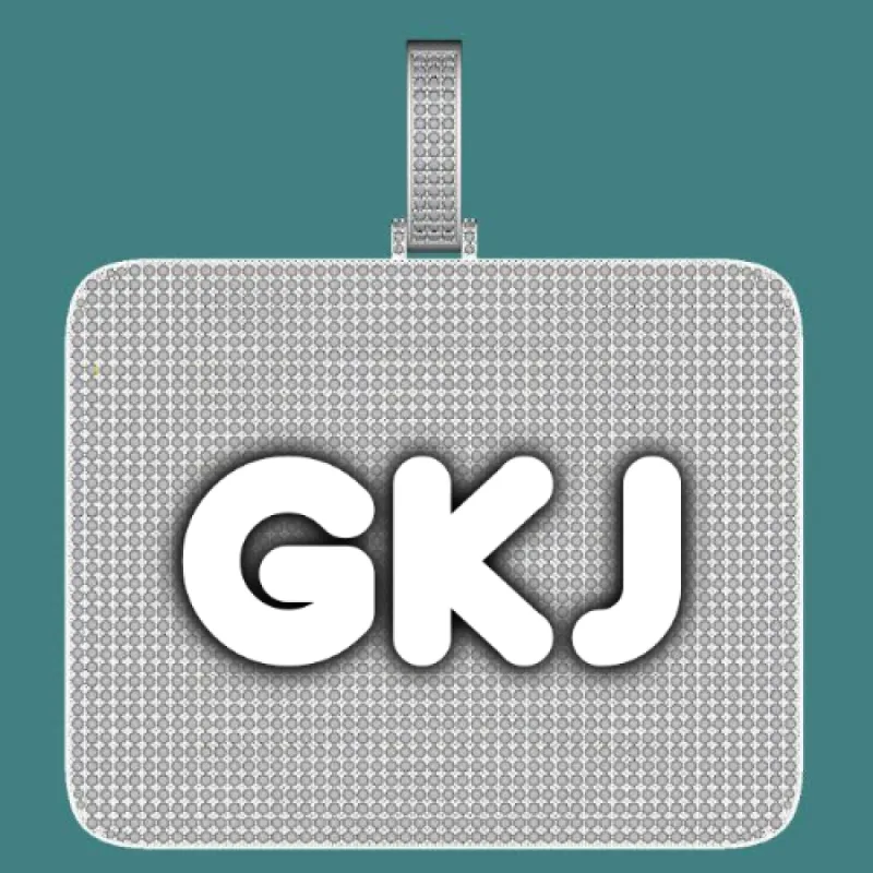 CUSTOM LETTER NECKLACE 3D BIG SQUARE sold by The GUU Shop