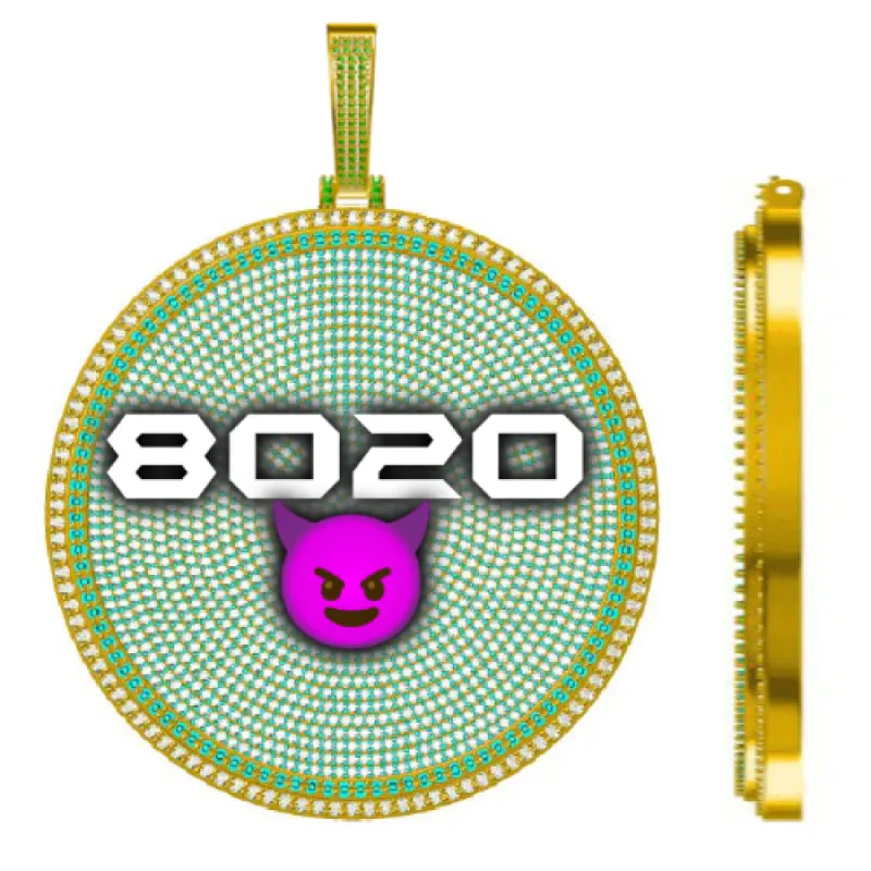 CUSTOM LETTER NECKLACE 3D BIG DISC sold by The GUU Shop