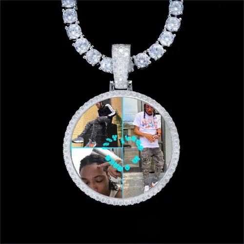 925S & VVS Moissanite 3D Circle Custom Picture Pendant sold by The GUU Shop
