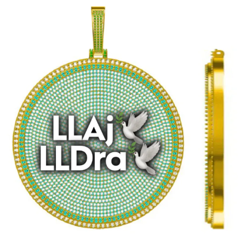 CUSTOM LETTER NECKLACE 3D BIG DISC sold by The GUU Shop