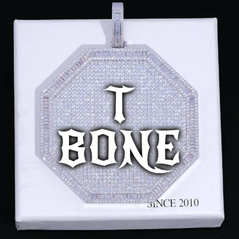 CUSTOM LETTER NECKLACE 3D BIG OCTAGON sold by The GUU Shop