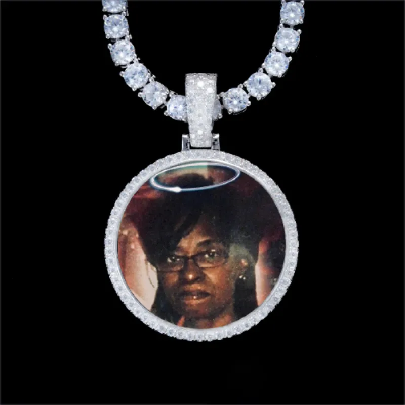 925S & VVS Moissanite 3D Circle Custom Picture Pendant sold by The GUU Shop
