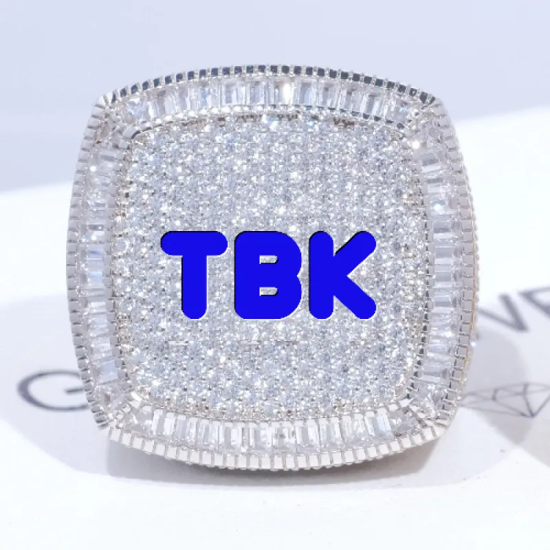 CUSTOM LETTER 3D ICED RING sold by The GUU Shop