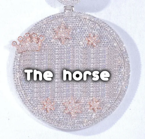 CUSTOM LETTER NECKLACE 3D BIG CROWN DISC sold by The GUU Shop