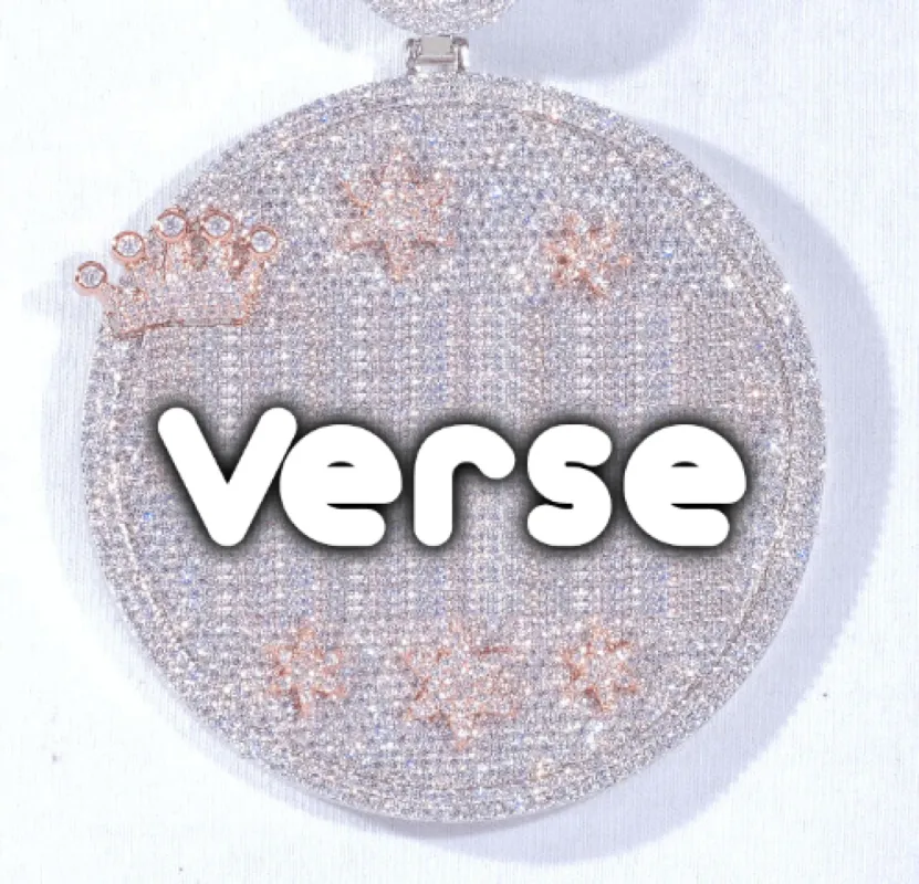 CUSTOM LETTER NECKLACE 3D BIG CROWN DISC sold by The GUU Shop