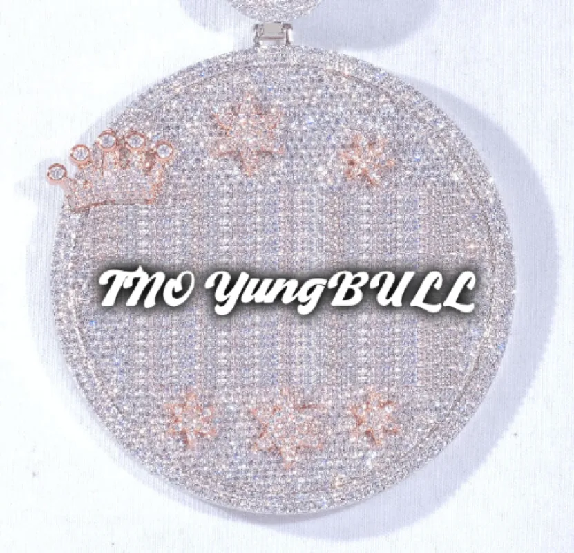 CUSTOM LETTER NECKLACE 3D BIG CROWN DISC made by The GUU Shop