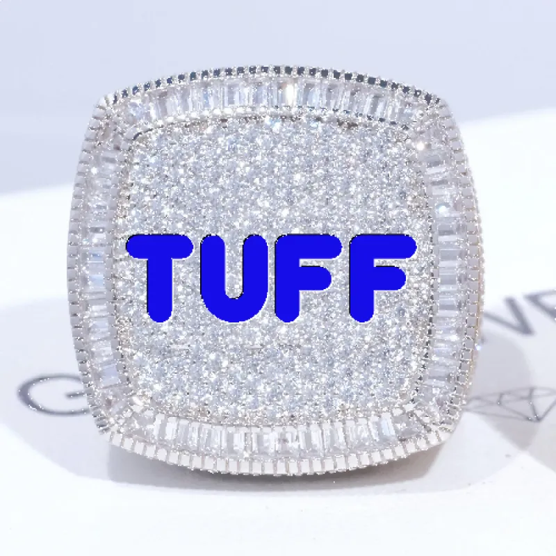 CUSTOM LETTER 3D ICED RING sold by The GUU Shop