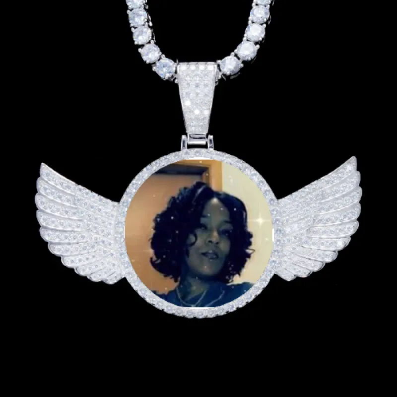 925S & VVS Moissanite 3D Wing Custom Picture Pendant sold by The GUU Shop