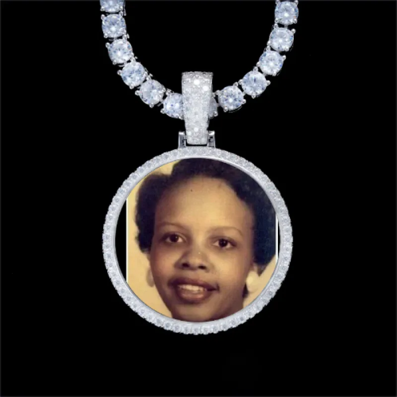 925S & VVS Moissanite 3D Circle Custom Picture Pendant sold by The GUU Shop