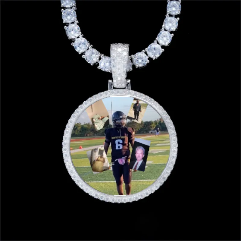 925S & VVS Moissanite 3D Circle Custom Picture Pendant sold by The GUU Shop