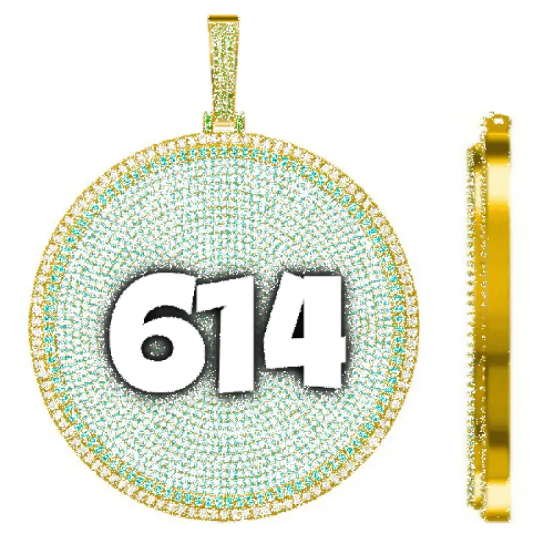 CUSTOM LETTER NECKLACE 3D BIG DISC sold by The GUU Shop