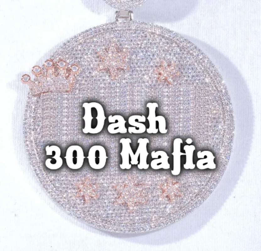 CUSTOM LETTER NECKLACE 3D BIG CROWN DISC made by The GUU Shop