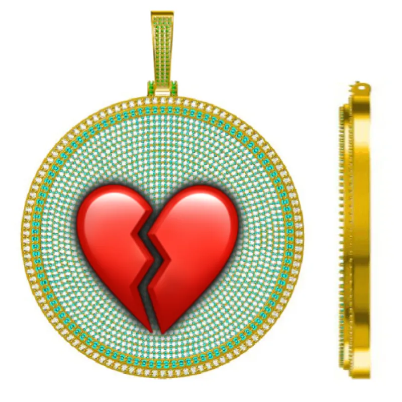 CUSTOM LETTER NECKLACE 3D BIG DISC sold by The GUU Shop