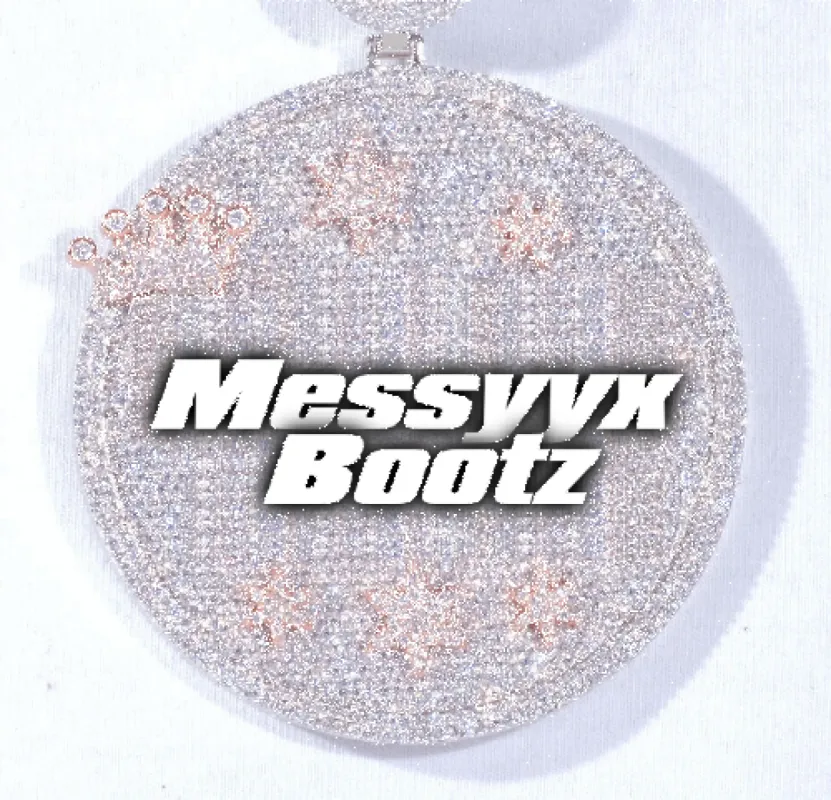 CUSTOM LETTER NECKLACE 3D BIG CROWN DISC sold by The GUU Shop