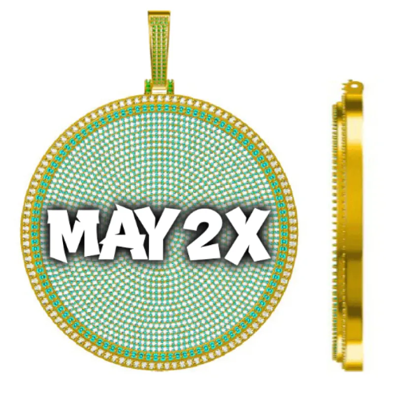 CUSTOM LETTER NECKLACE 3D BIG DISC sold by The GUU Shop