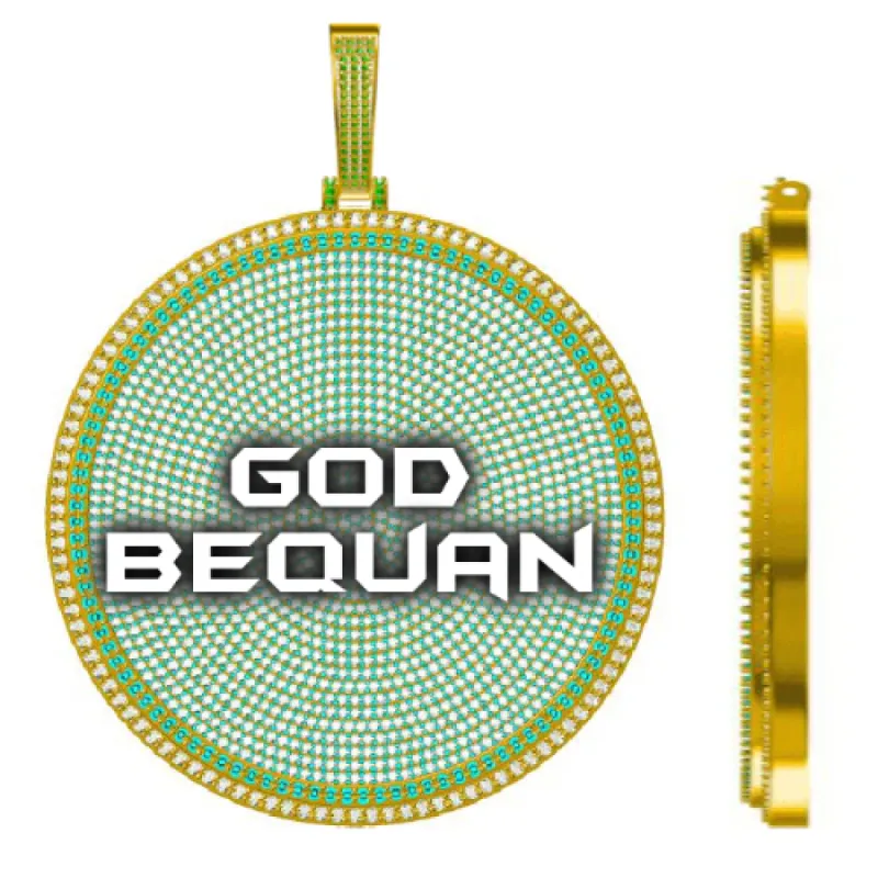 CUSTOM LETTER NECKLACE 3D BIG DISC sold by The GUU Shop