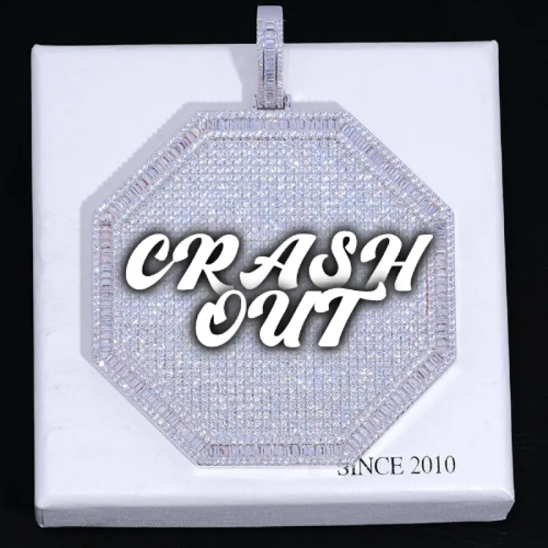 CUSTOM LETTER NECKLACE 3D BIG OCTAGON sold by The GUU Shop