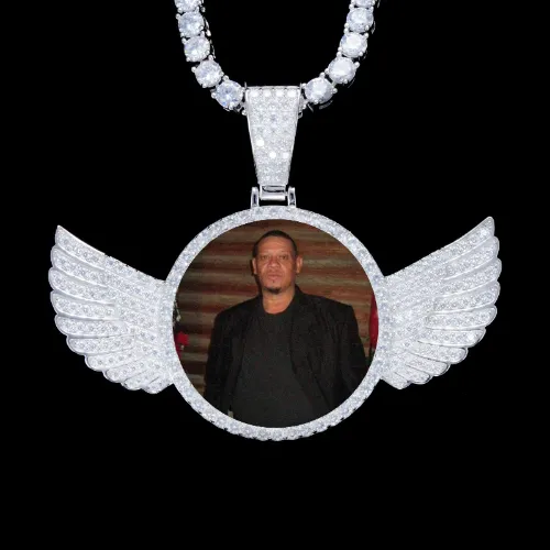 925S & VVS Moissanite 3D Wing Custom Picture Pendant sold by The GUU Shop