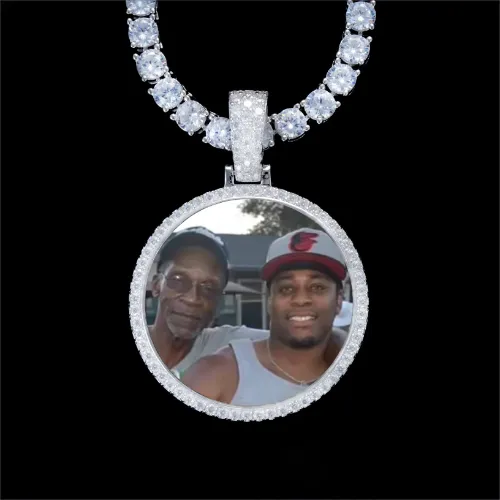 925S & VVS Moissanite 3D Circle Custom Picture Pendant sold by The GUU Shop