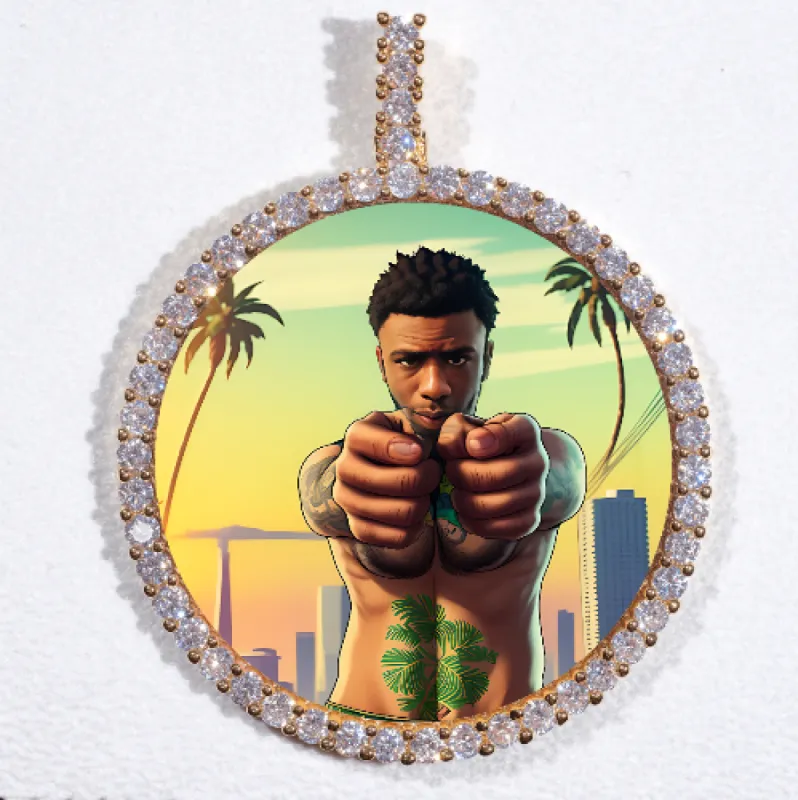 LARGE 3D CIRCLE CUSTOM PICTURE PENDANT sold by The GUU Shop