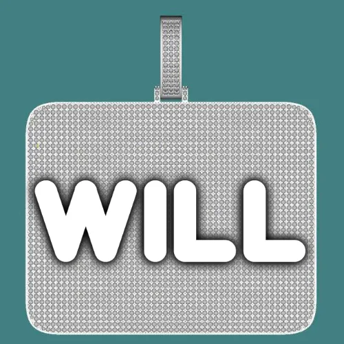 CUSTOM LETTER NECKLACE 3D BIG SQUARE sold by The GUU Shop