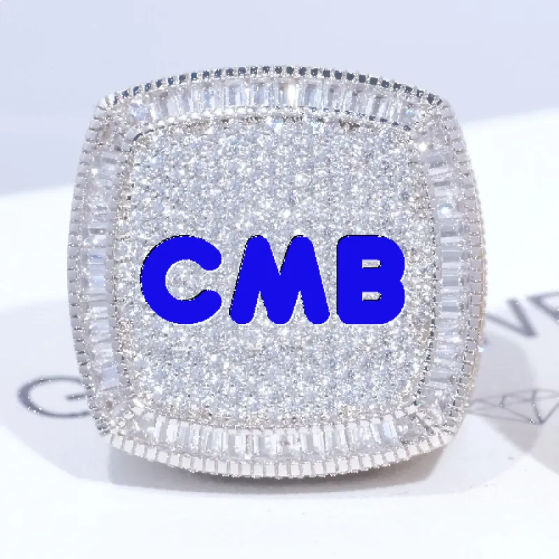 CUSTOM LETTER 3D ICED RING sold by The GUU Shop