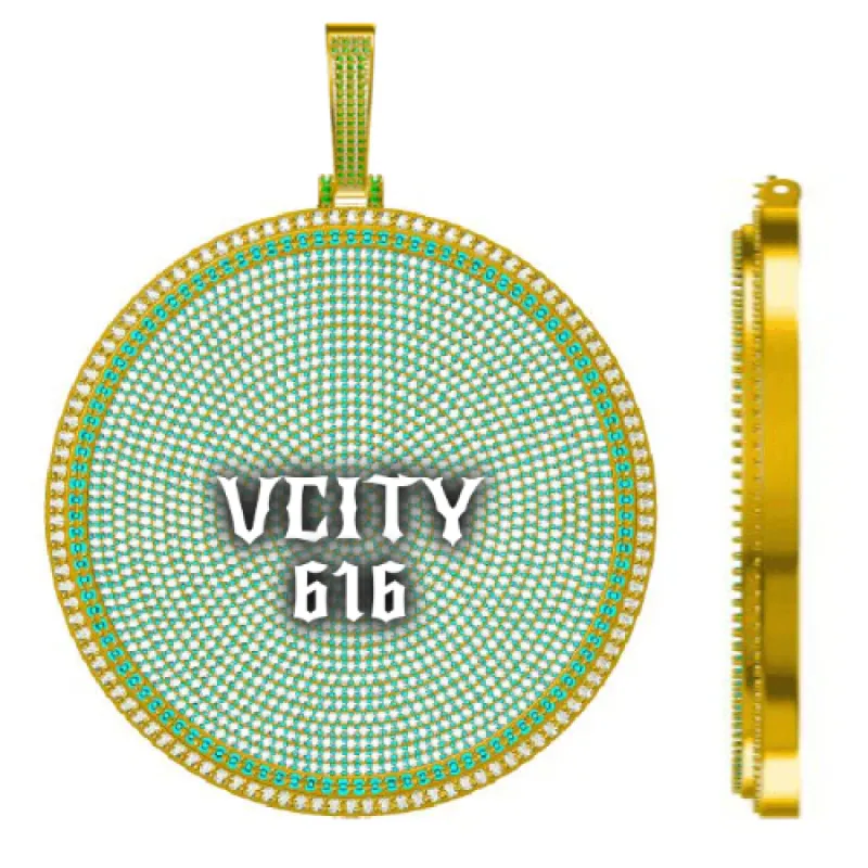 CUSTOM LETTER NECKLACE 3D BIG DISC sold by The GUU Shop