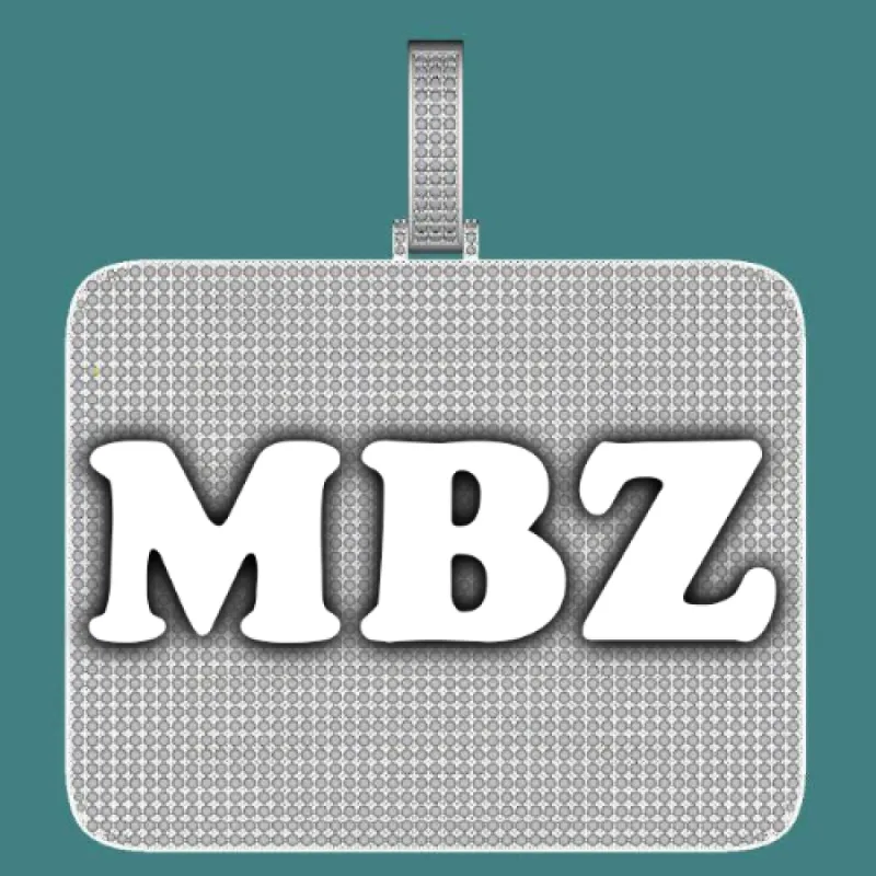 CUSTOM LETTER NECKLACE 3D BIG SQUARE sold by The GUU Shop